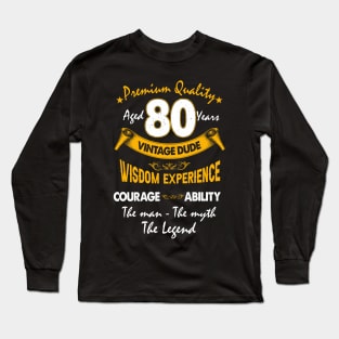 Vintage The Man Myth Legend 80 Yrs 80th Birthday Long Sleeve T-Shirt